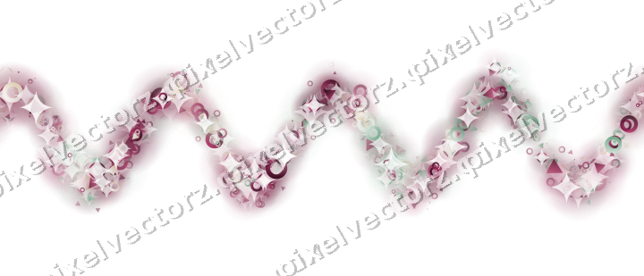 Nahtlose Glitzerwelle aus Ringen und Dreiecken auf transparentem Grund