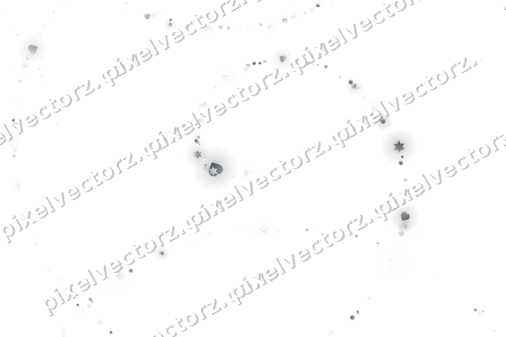 Nahtlose Glitzerspirale aus Sternen und Herzen auf transparentem Grund