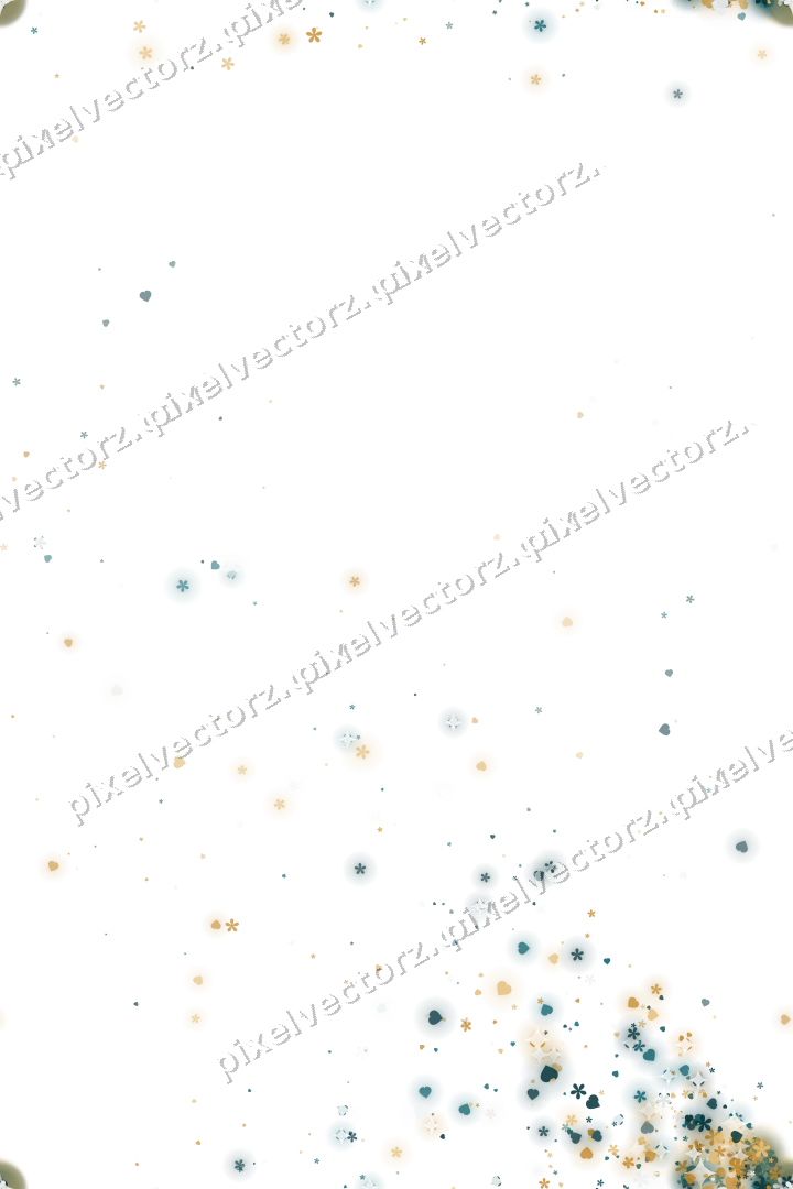 Nahtloser Glitzerfächer aus Herzen und Blüten auf transparentem Grund