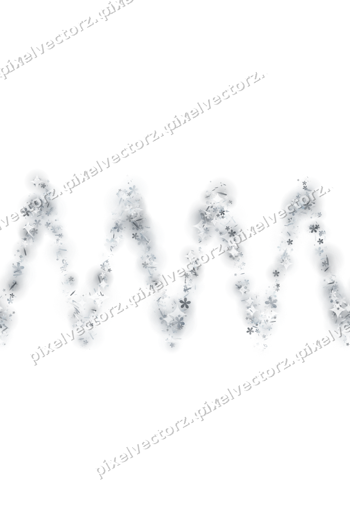 Nahtlose Glitzerwelle aus Blüten und Splittern auf transparentem Grund