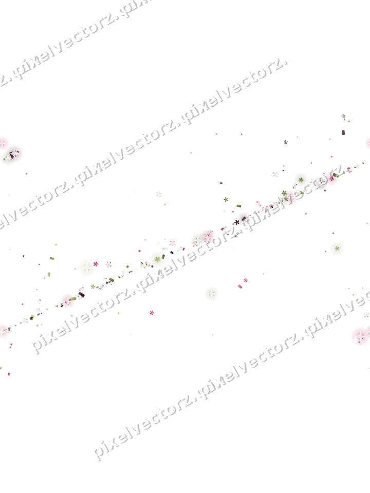 Nahtloses Glitzerband aus Blüten und Konfetti auf transparentem Grund