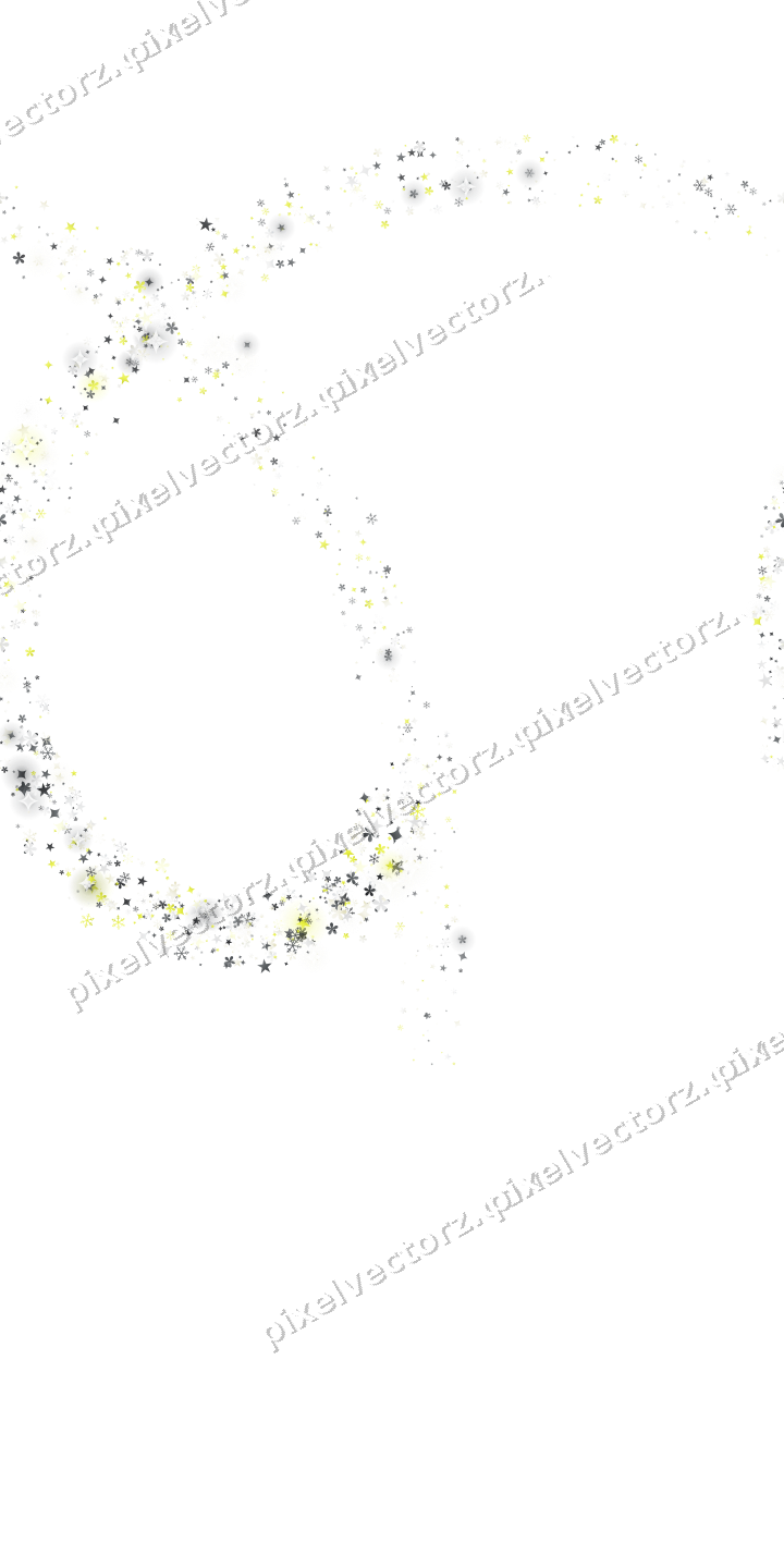 Nahtlose Glitzerspirale aus Sternen und Funken auf transparentem Grund