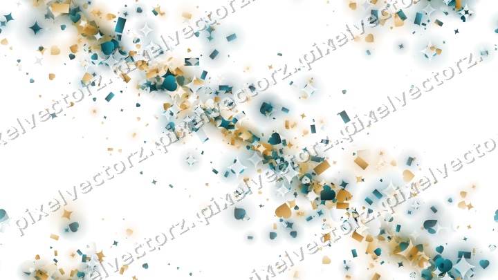 Nahtloses Glitzerband aus Funken und Herzen auf transparentem Grund