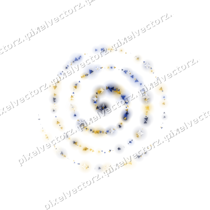 Nahtlose Glitzerspirale aus Dreiecken auf transparentem Grund