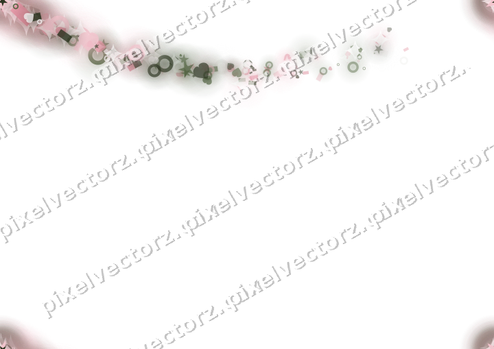 Nahtloser Sternenschweif in Rosa auf transparentem Grund