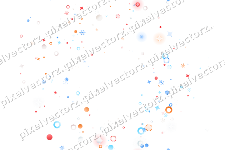 Nahtloser Glitzerkranz in Blau und Rot auf transparentem Grund