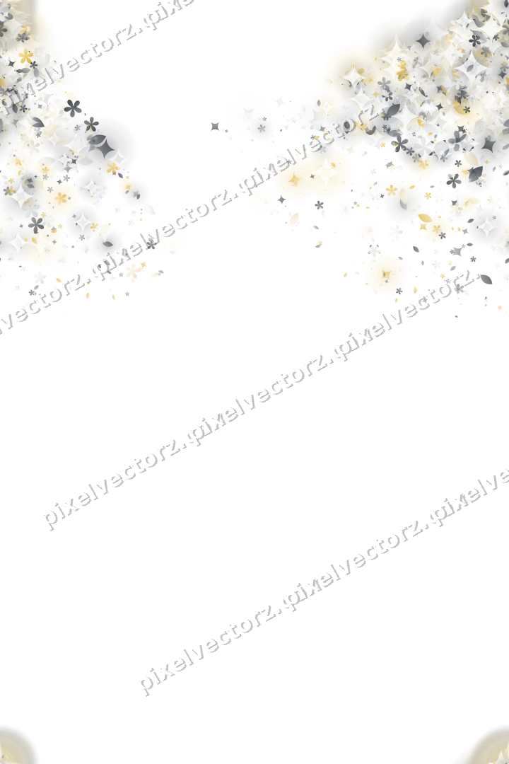 Nahtloser Glitzerfächer aus Funken und Blüten auf transparentem Grund