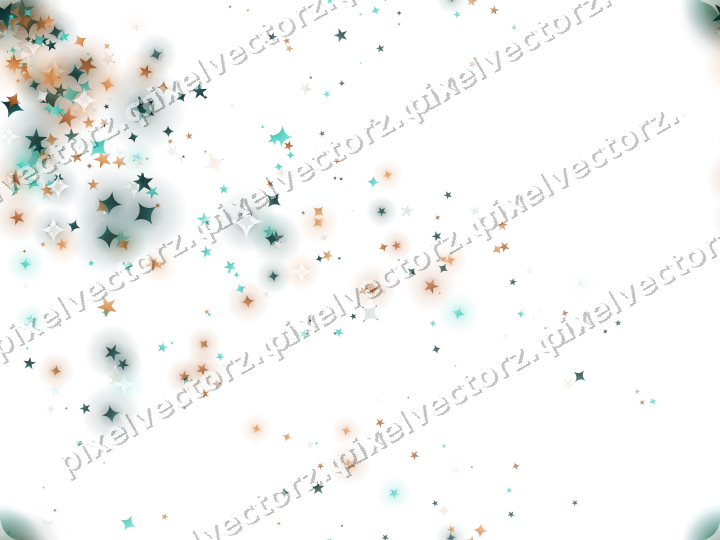 Nahtloser Glitzerfächer aus Sternen und Funken auf transparentem Grund