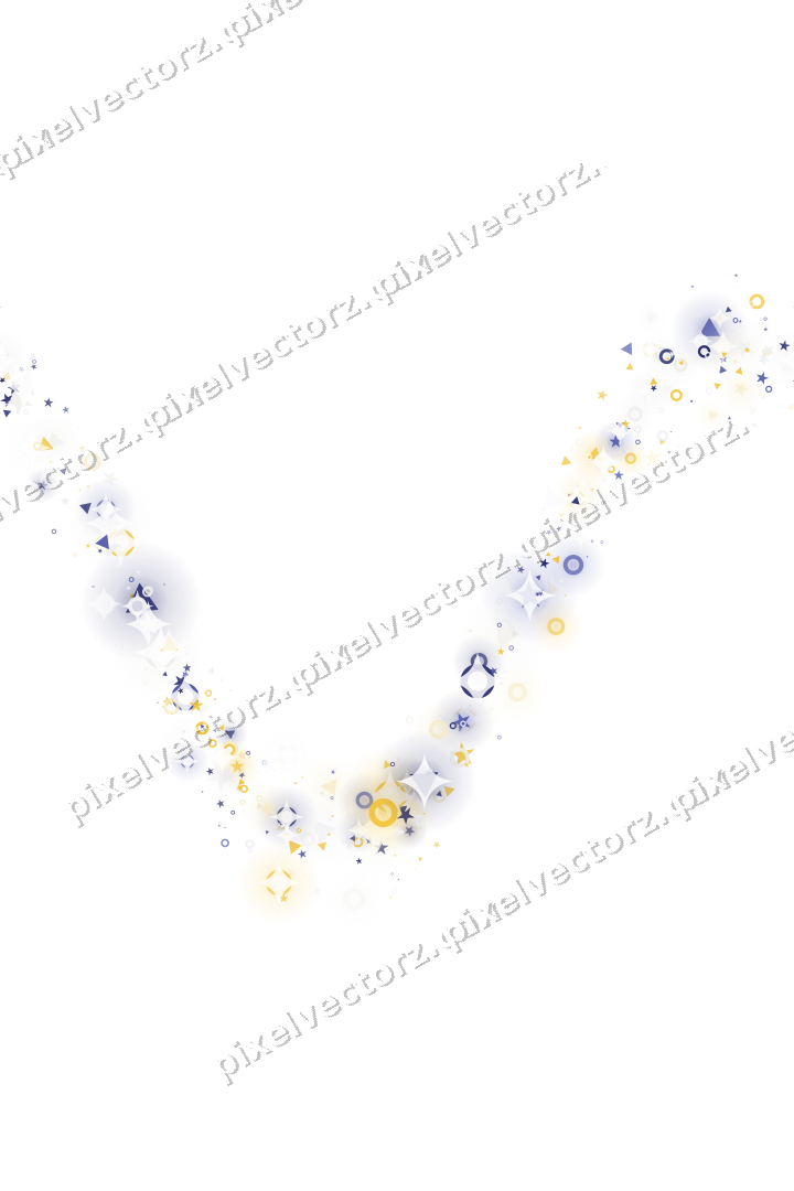 Nahtlose Glitzerwelle aus Sternen und Ringen auf transparentem Grund