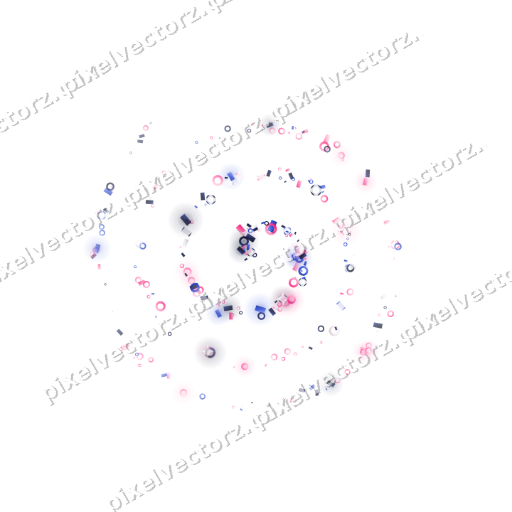 Nahtlose Glitzerspirale in Rosa und Blau auf transparentem Grund