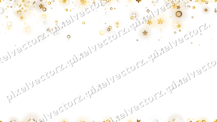 Nahtloser Glitzerregen aus Blüten und Ringen auf transparentem Grund