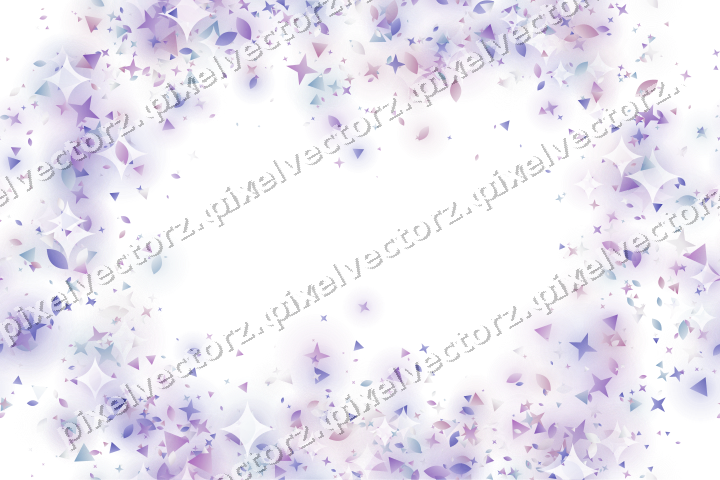 Nahtloser Glitzerkranz aus Sternen und Tropfen auf transparentem Grund