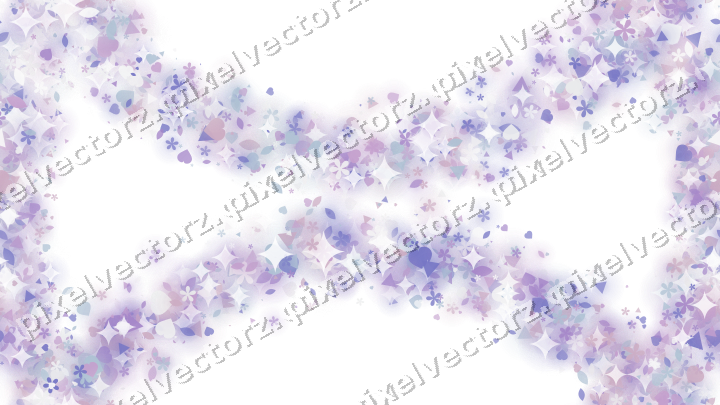 Nahtloser Glitzerkranz aus Herzen und Blüten auf transparentem Grund