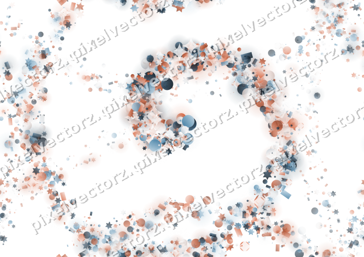 Nahtlose Glitzerspirale in Orange und Türkis auf transparentem Grund