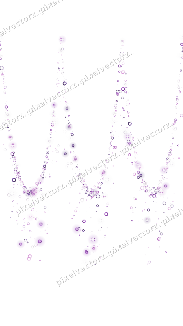 Nahtlose Glitzergirlande aus Ringen in Violett auf transparentem Grund