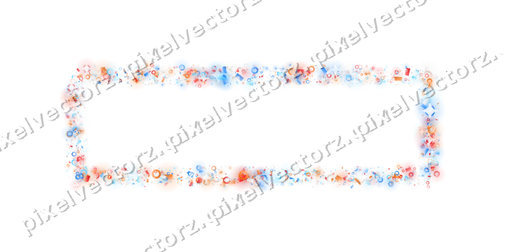 Nahtloser Glitzerrahmen in Blau und Rot auf transparentem Grund