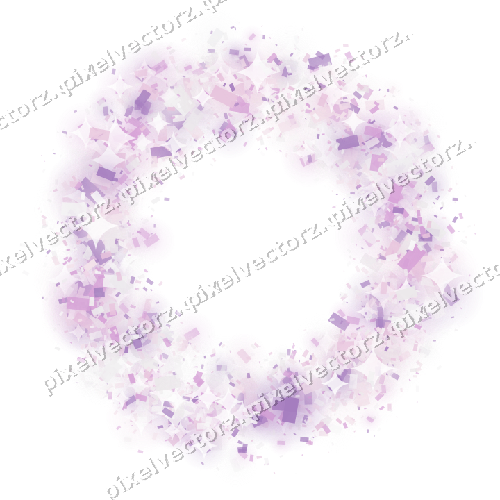 Nahtloser Glitzerkranz aus Konfetti in Magenta auf transparentem Grund