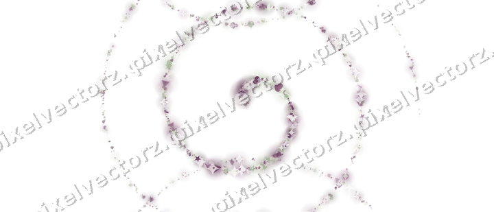 Nahtlose Glitzerspirale aus Sternen und Herzen auf transparentem Grund