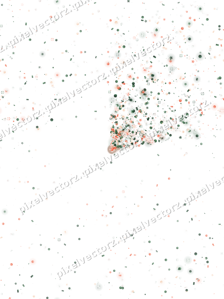 Nahtloser Glitzerfächer aus Blüten und Punkten auf transparentem Grund