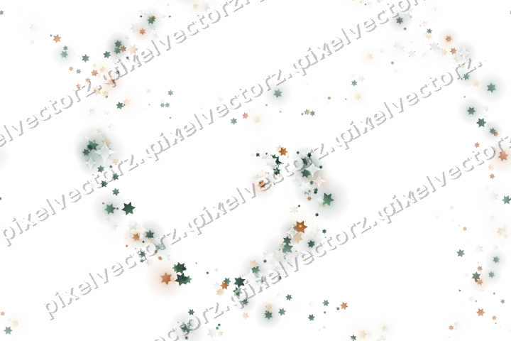 Nahtlose Glitzerspirale aus Sternen auf transparentem Grund