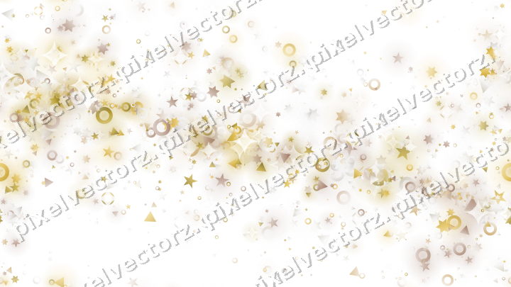 Nahtloses Glitzerband aus Sternen und Ringen auf transparentem Grund