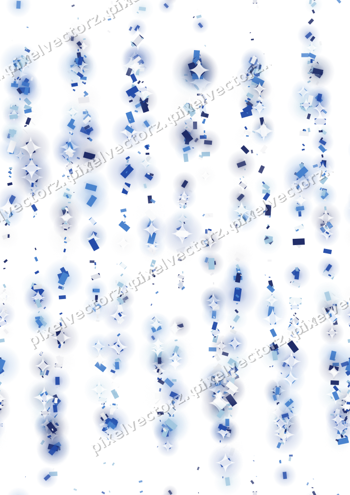 Nahtlose Glitzerwelle aus Konfetti in Blau auf transparentem Grund