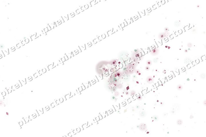 Nahtloser Glitzerfächer aus Funken und Herzen auf transparentem Grund