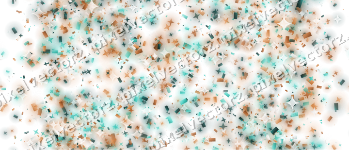 Nahtloser Glitzerkranz in Orange und Petrol auf transparentem Grund