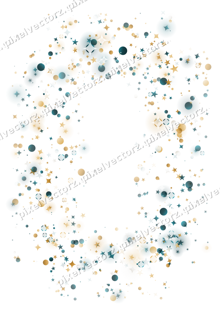 Nahtloser Glitzerrahmen aus Sternen und Funken auf transparentem Grund