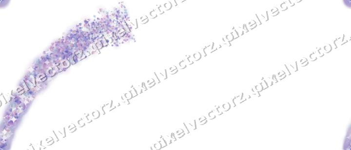 Nahtloser Sternenschweif in Violett und Blau auf transparentem Grund
