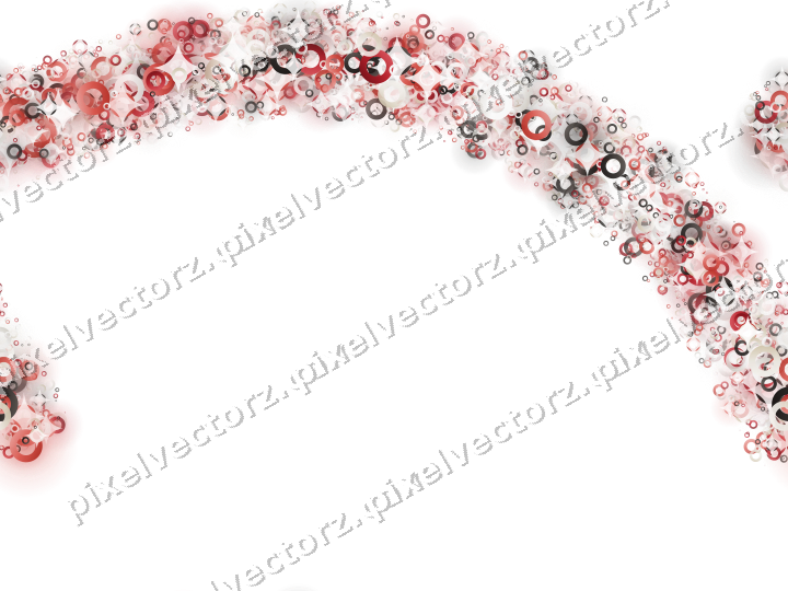 Nahtloser Glitzerbogen aus Ringen in Rot auf transparentem Grund