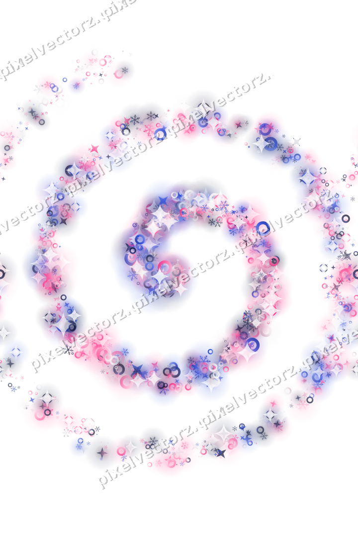 Nahtlose Glitzerspirale in Rosa und Blau auf transparentem Grund