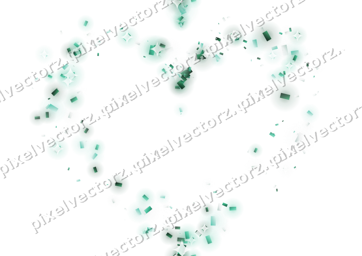 Nahtloses Glitzerherz aus Konfetti auf transparentem Grund