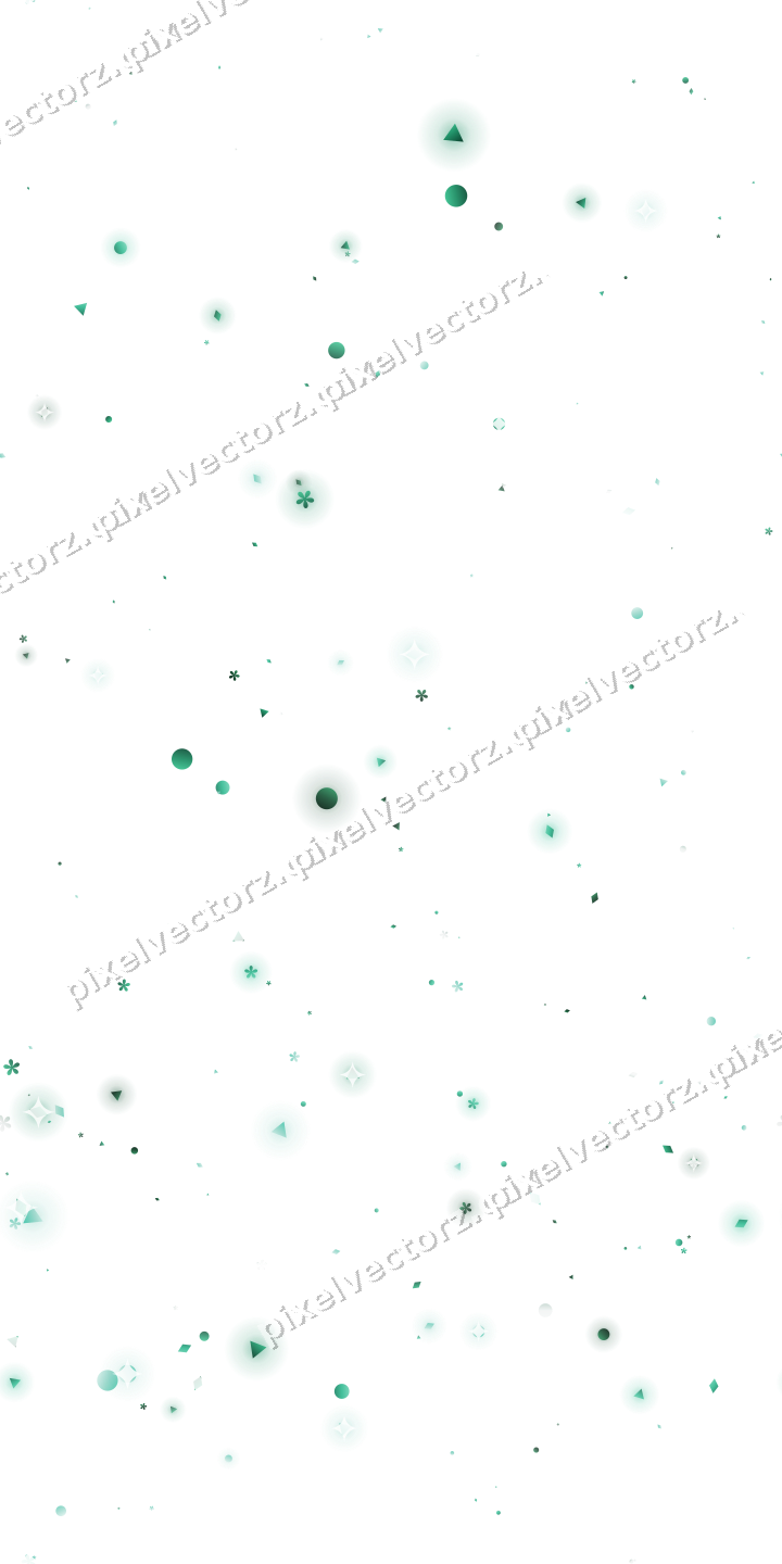 Nahtloser Glitzerkranz aus Blüten und Punkten auf transparentem Grund