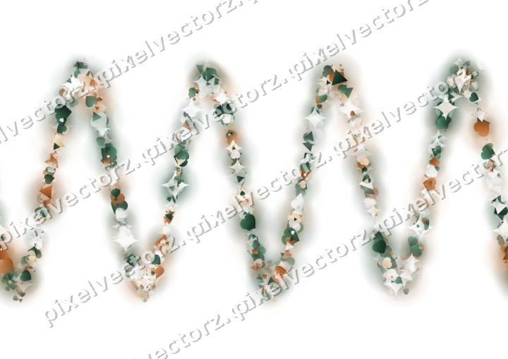 Nahtlose Glitzerwelle aus Herzen und Dreiecken auf transparentem Grund