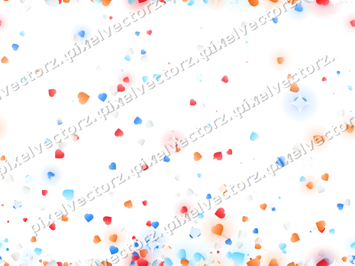 Nahtloser Glitzeraufstieg aus Herzen in Blau auf transparentem Grund