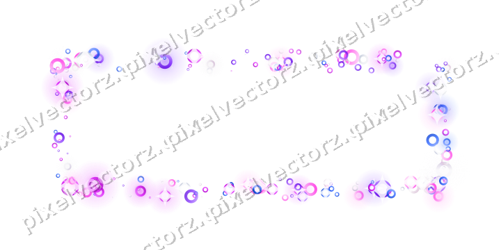 Nahtloser Glitzerrahmen aus Ringen in Violett auf transparentem Grund