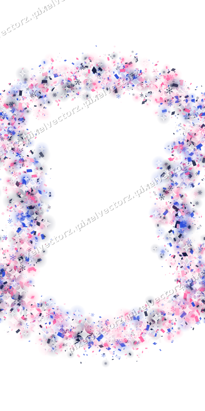 Nahtloser Glitzerkranz in Rosa und Blau auf transparentem Grund