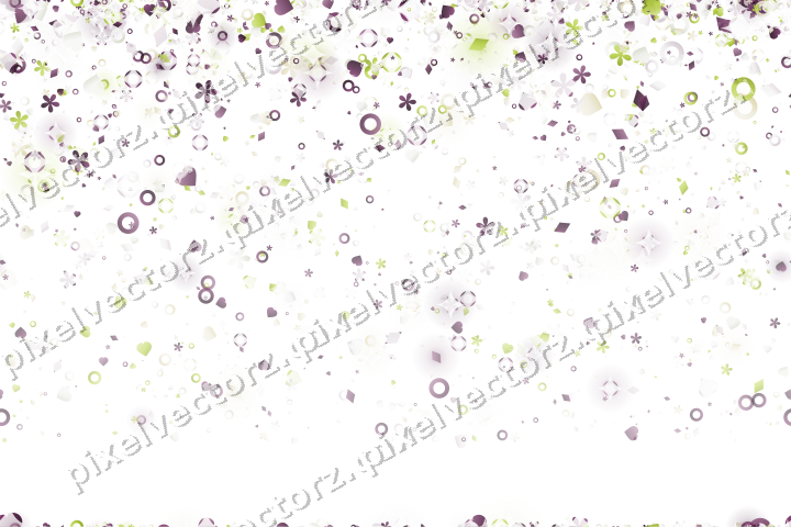 Nahtloser Glitzerregen aus Herzen und Blüten auf transparentem Grund