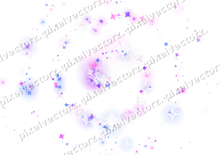 Nahtlose Glitzerspirale aus Funken in Violett auf transparentem Grund