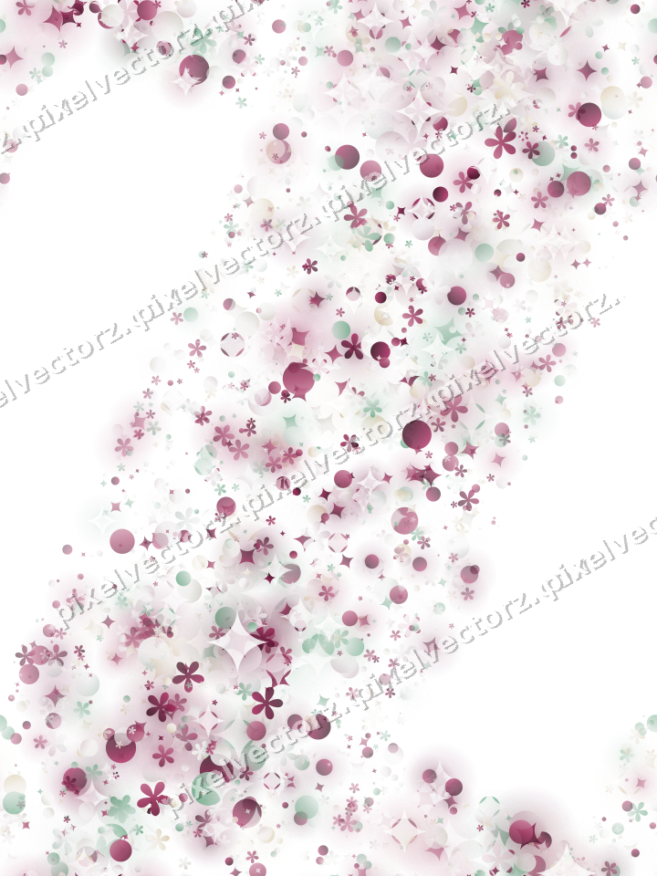 Nahtloses Glitzerband aus Funken und Blüten auf transparentem Grund