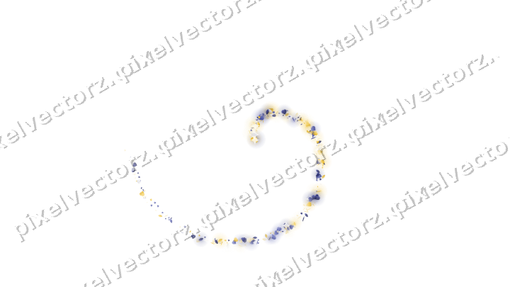 Nahtlose Glitzerspirale aus Herzen und Tropfen auf transparentem Grund