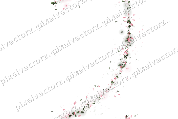 Nahtloser Glitzerbogen aus Konfetti in Rosa auf transparentem Grund