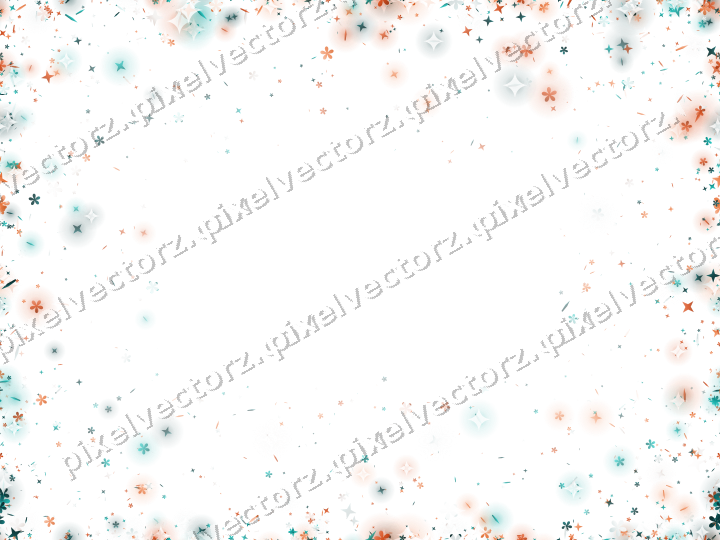 Nahtlose Glitzervignette in Orange und Petrol auf transparentem Grund