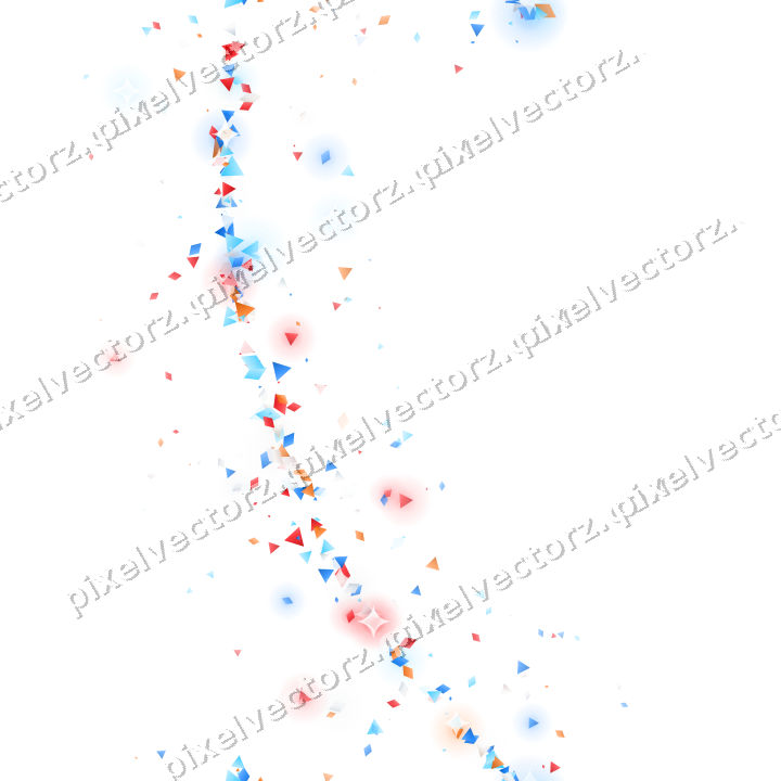 Nahtloser Glitzerbogen in Blau und Rot auf transparentem Grund
