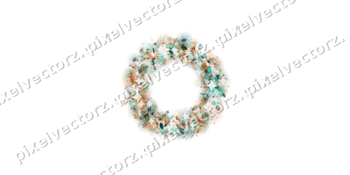 Nahtloser Glitzerkranz aus Blüten und Tropfen auf transparentem Grund