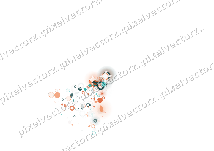 Nahtloser Glitzerfächer in Orange und Petrol auf transparentem Grund