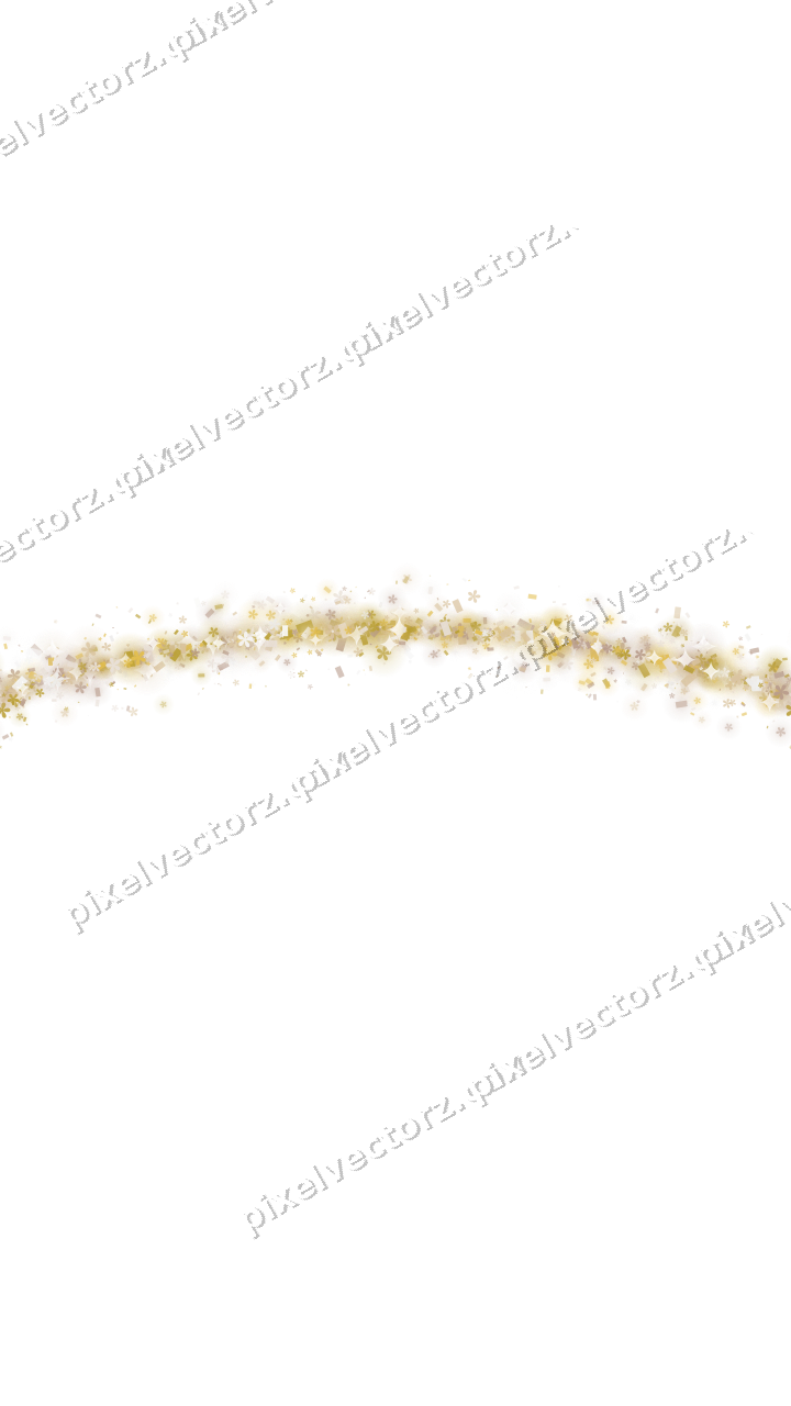 Nahtloser Glitzerbogen aus Blüten und Konfetti auf transparentem Grund