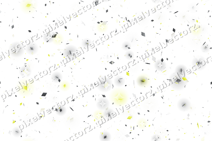 Nahtlose Glitzerstreuung in Gelb und Grau auf transparentem Grund