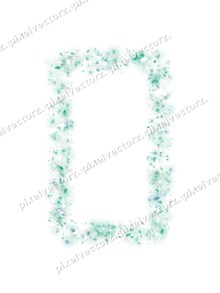 Nahtloser Glitzerrahmen aus Tropfen in Grün auf transparentem Grund
